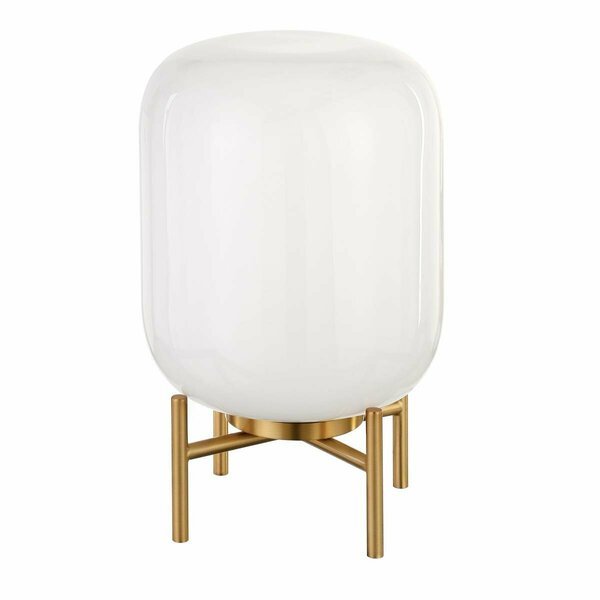 Hudson & Canal Henn, Hart  Edison White Milk Glass Globe, Brass Table Lamp TL0473